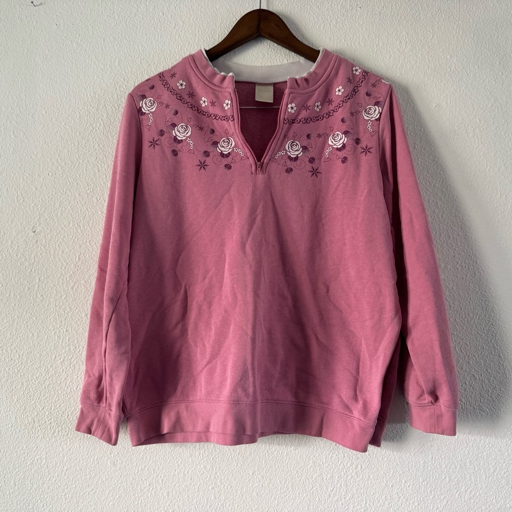 Blair Yoke Sweater Zip Cottagecore Coastal Grandma Chic Soft Girl Layers Medium - Picture 2 of 10